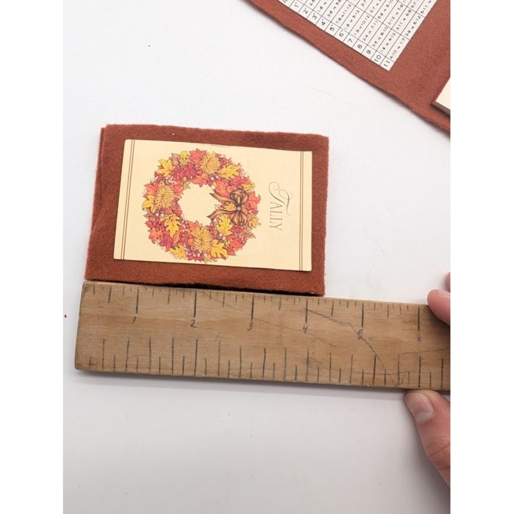 12 Set Vintage Bridge Tally Card Book Holders Autumn Wreath Fall Harvest Party - Picture 10 of 12